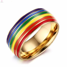 Wholesale femmes coloré gay en acier inoxydable anneau bijoux